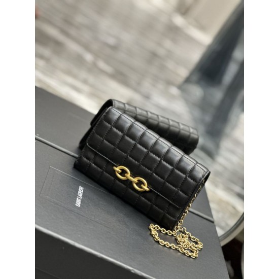 Replica YSL Saint Laurent Le Maillon Chain Wallet Black