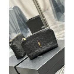 Replica YSL Saint Laurent Gaby Zipped Cosmetic Pouch 23CM Black Replica YSL Saint Laurent Gaby Zipped Cosmetic Pouch 23CM Black
