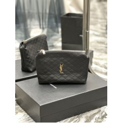 Replica YSL Saint Laurent Gaby Zipped Cosmetic Pouch 23CM Black