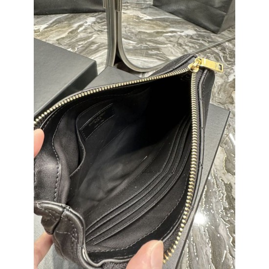 Replica YSL Saint Laurent Gaby Zipped Cosmetic Pouch 23CM Black Replica YSL Saint Laurent Gaby Zipped Cosmetic Pouch 23CM Black