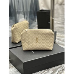 Replica YSL Saint Laurent Gaby Zipped Cosmetic Pouch 23CM Apricot Fake YSL Saint Laurent Gaby Zipped Cosmetic Pouch 23CM Apricot Replica