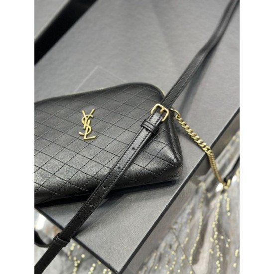 Replica YSL Saint Laurent Gaby Zipped Pouch Chain Bag 18cm Black Fake YSL Saint Laurent Gaby Zipped Pouch Chain Bag 18cm Black Replica