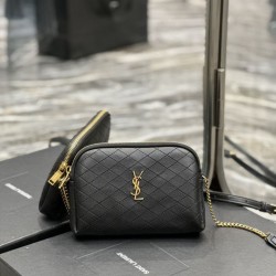 Fake YSL Saint Laurent Gaby Zipped Pouch Chain Bag 18cm Black Replica