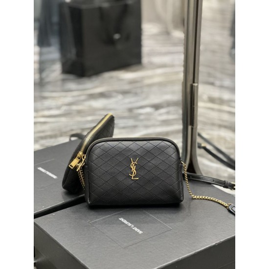 Replica YSL Saint Laurent Gaby Zipped Pouch Chain Bag 18cm Black Fake YSL Saint Laurent Gaby Zipped Pouch Chain Bag 18cm Black Replica