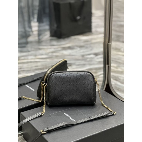 Replica YSL Saint Laurent Gaby Zipped Pouch Chain Bag 18cm Black Fake YSL Saint Laurent Gaby Zipped Pouch Chain Bag 18cm Black Replica