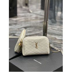 Replica YSL Saint Laurent Gaby Zipped Pouch Chain Bag 18cm White