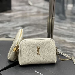 Replica YSL Saint Laurent Gaby Zipped Pouch Chain Bag 18cm White