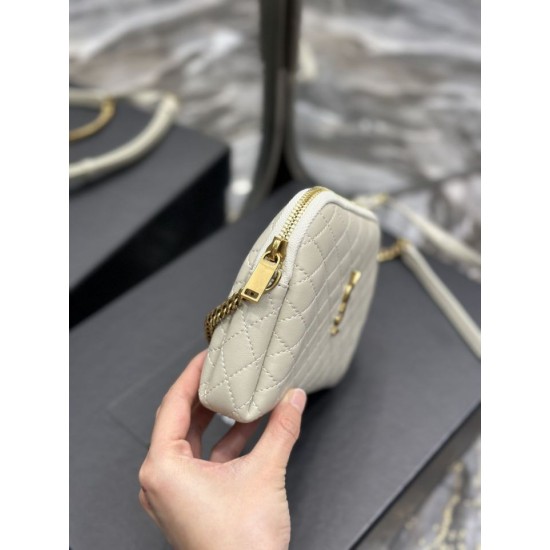 Replica YSL Saint Laurent Gaby Zipped Pouch Chain Bag 18cm White Replica YSL Saint Laurent Gaby Zipped Pouch Chain Bag 18cm White