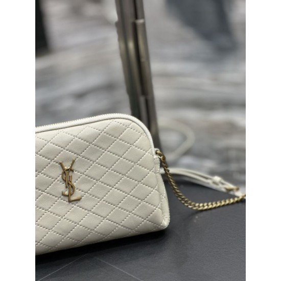 Replica YSL Saint Laurent Gaby Zipped Pouch Chain Bag 18cm White Replica YSL Saint Laurent Gaby Zipped Pouch Chain Bag 18cm White