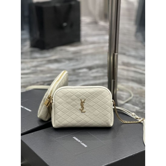 Replica YSL Saint Laurent Gaby Zipped Pouch Chain Bag 18cm White Replica YSL Saint Laurent Gaby Zipped Pouch Chain Bag 18cm White