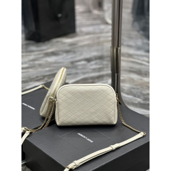 Replica YSL Saint Laurent Gaby Zipped Pouch Chain Bag 18cm White Replica YSL Saint Laurent Gaby Zipped Pouch Chain Bag 18cm White