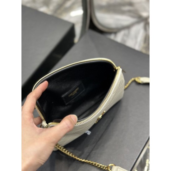 Replica YSL Saint Laurent Gaby Zipped Pouch Chain Bag 18cm White Replica YSL Saint Laurent Gaby Zipped Pouch Chain Bag 18cm White