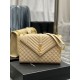Fake YSL Saint Laurent Large Envelope Bag Mix Matelasse Apricot 31cm Replica