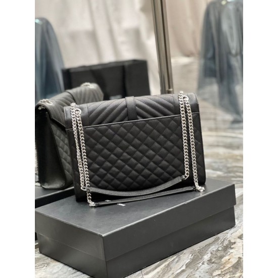Fake YSL Saint Laurent Large Envelope Bag Mix Matelasse Black 31cm Replica