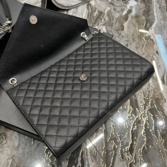 Fake YSL Saint Laurent Large Envelope Bag Mix Matelasse Black 31cm Replica