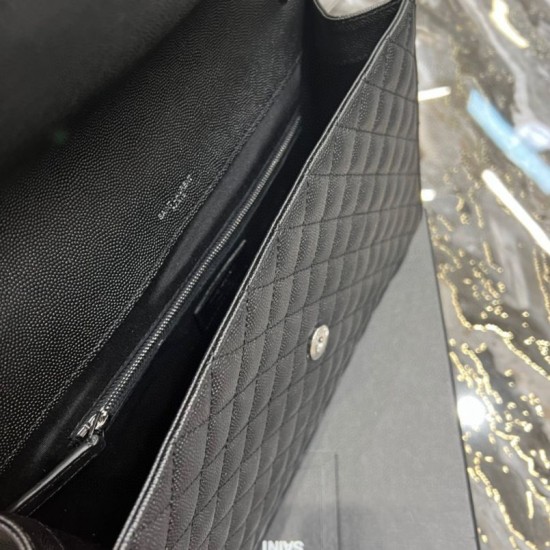 Fake YSL Saint Laurent Large Envelope Bag Mix Matelasse Black 31cm Replica