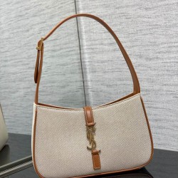 Fake YSL Saint Laurent Le 5 A 7 Hobo Bag Canvas Leather  Replica