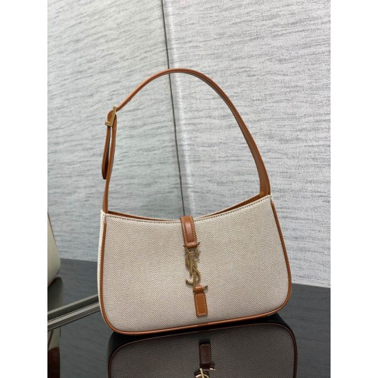 Fake YSL Saint Laurent Le 5 A 7 Hobo Bag Canvas Leather  Replica