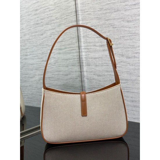Fake YSL Saint Laurent Le 5 A 7 Hobo Bag Canvas Leather  Replica