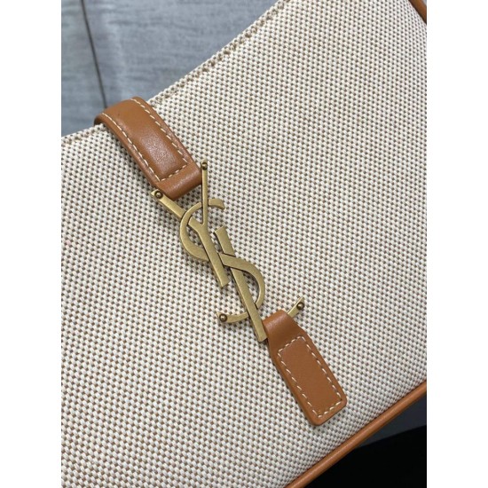 Fake YSL Saint Laurent Le 5 A 7 Hobo Bag Canvas Leather  Replica