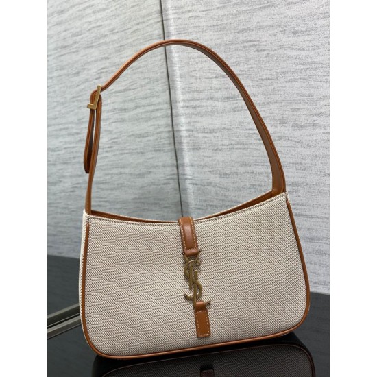 Fake YSL Saint Laurent Le 5 A 7 Hobo Bag Canvas Leather  Replica