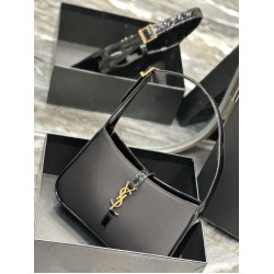 Fake YSL Saint Laurent Le 5 A 7 Cassander Hobo Bag 23cm Black Replica