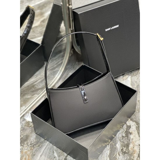 Fake YSL Saint Laurent Le 5 A 7 Cassander Hobo Bag 23cm Black Replica