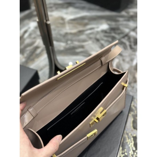 Replica YSL Saint Laurent Manhattan Shoulder Bag Apricot