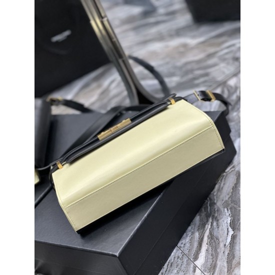 Fake YSL Saint Laurent Manhattan Shoulder Bag Black / Yellow Replica