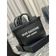 Replica YSL Saint Laurent Rive Gauche Embroidered Tote Bag Black Replica YSL Saint Laurent Rive Gauche Embroidered Tote Bag Black