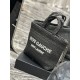 Replica YSL Saint Laurent Rive Gauche Embroidered Tote Bag Black Replica YSL Saint Laurent Rive Gauche Embroidered Tote Bag Black