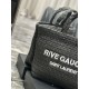 Replica YSL Saint Laurent Rive Gauche Embroidered Tote Bag Black Replica YSL Saint Laurent Rive Gauche Embroidered Tote Bag Black