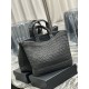 Replica YSL Saint Laurent Rive Gauche Embroidered Tote Bag Black Replica YSL Saint Laurent Rive Gauche Embroidered Tote Bag Black