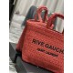 Replica YSL Saint Laurent Rive Gauche Embroidered Tote Bag Red