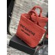 Replica YSL Saint Laurent Rive Gauche Embroidered Tote Bag Red