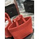 Replica YSL Saint Laurent Rive Gauche Embroidered Tote Bag Red