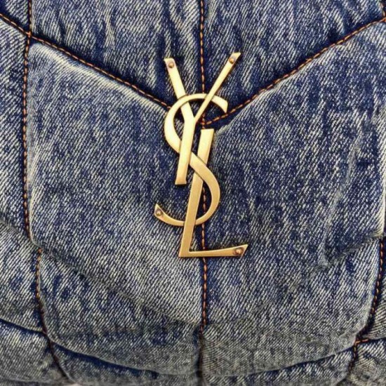 Best Replica YSL Saint Laurent Puffer Medium Shoulder Bag  Suede/Denim Knockoff