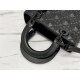Fake Christian Dior Medium Lady Dior My Abcdior Bag Black Cannage Calfskin with Diamond Motif Replica