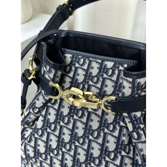 Fake Christian Dior Medium C'est Dior Bag Blue Dior Oblique Jacquard Replica
