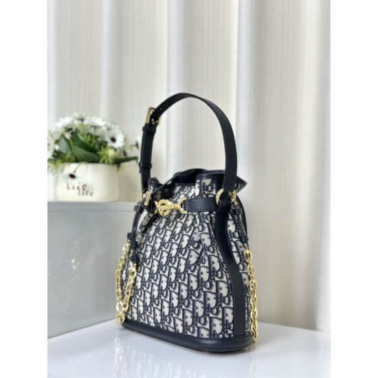 Fake Christian Dior Medium C'est Dior Bag Blue Dior Oblique Jacquard Replica