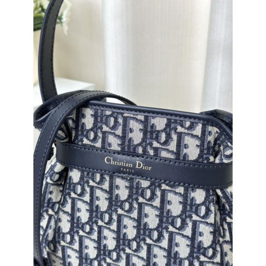 Fake Christian Dior Medium C'est Dior Bag Blue Dior Oblique Jacquard Replica
