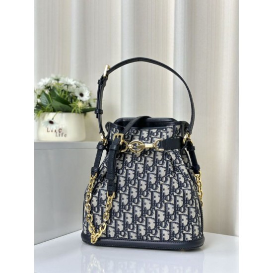 Fake Christian Dior Medium C'est Dior Bag Blue Dior Oblique Jacquard Replica