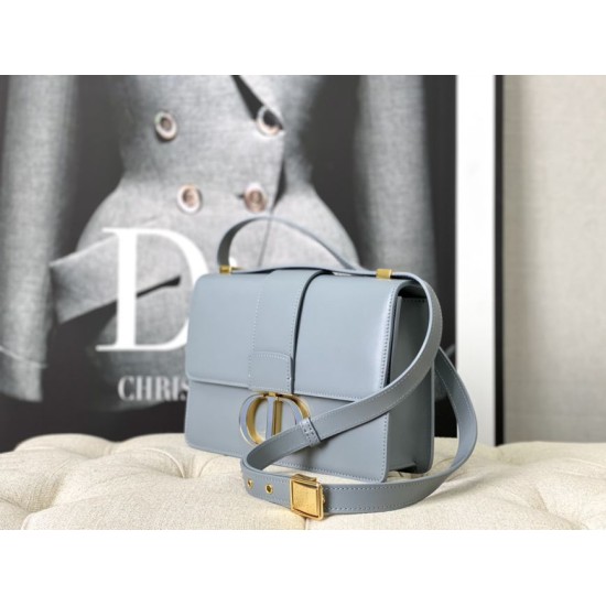 Replica Christian Dior 30 Montaigne Bag Latte Box Calfskin Light Blue