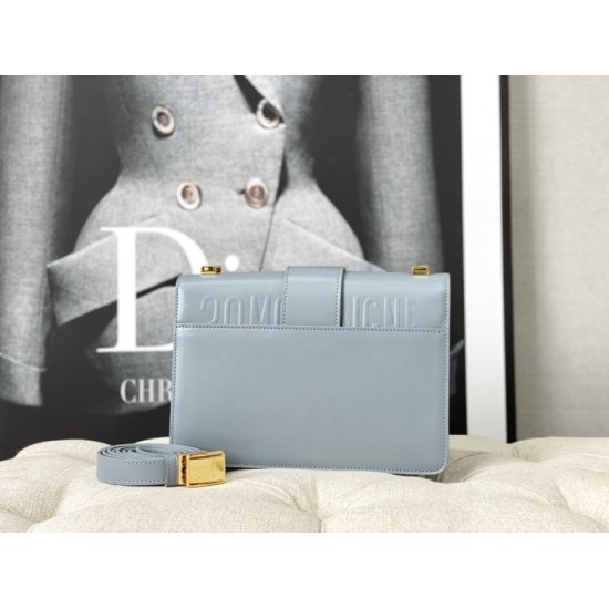 Replica Christian Dior 30 Montaigne Bag Latte Box Calfskin Light Blue