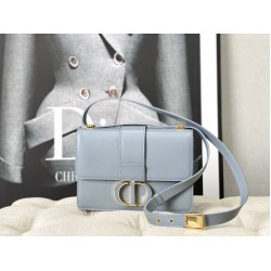Replica Christian Dior 30 Montaigne Bag Latte Box Calfskin Light Blue