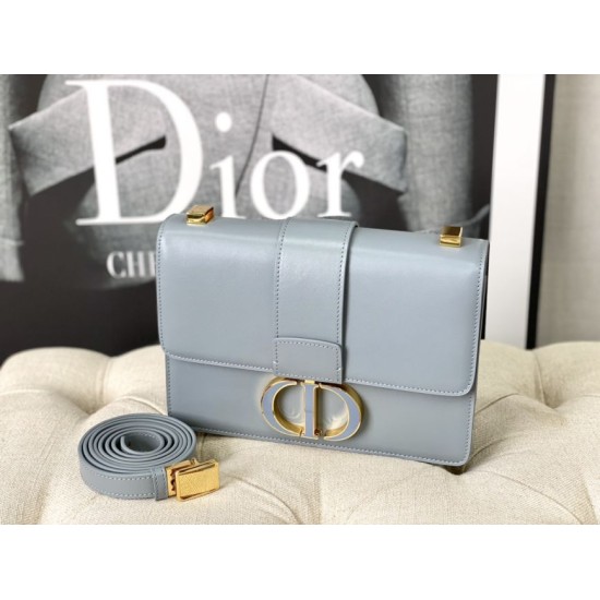 Replica Christian Dior 30 Montaigne Bag Latte Box Calfskin Light Blue