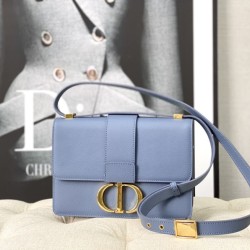 Replica Christian Dior 30 Montaigne Bag Latte Box Calfskin Blue