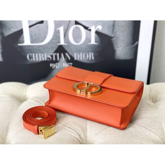 Replica Christian Dior 30 Montaigne Bag Latte Box Calfskin Orange