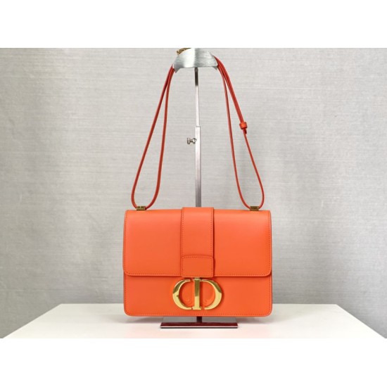Replica Christian Dior 30 Montaigne Bag Latte Box Calfskin Orange