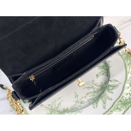 Replica Christian Dior 30 Montaigne Avenue Bag Black Box Calfskin